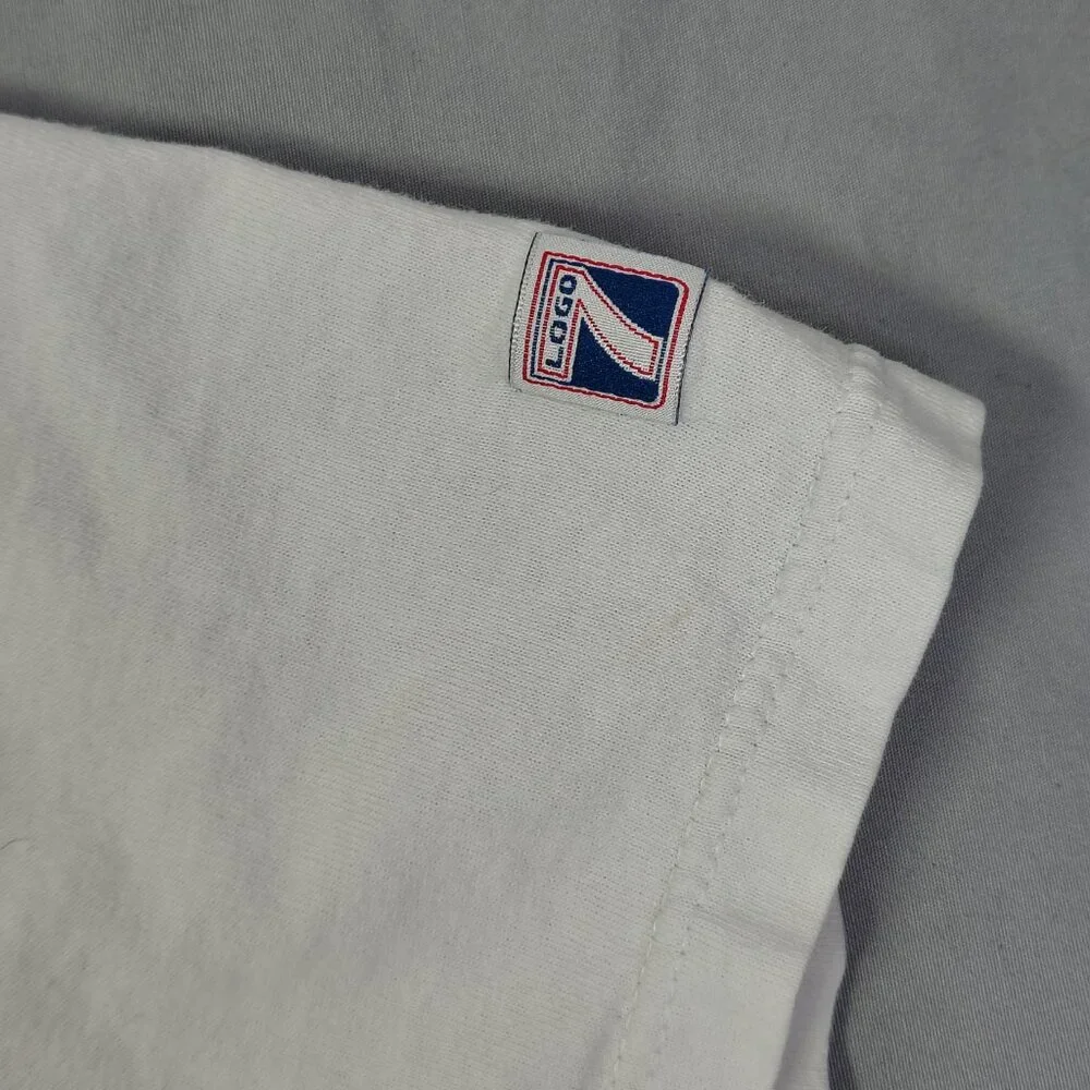 VINTAGE Richard Petty NASCAR T-Shirt White Logo 7 Big Graphic Retro - Picture 5 of 13